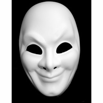 Paper Mache Mask - White full face mask - Cappel's