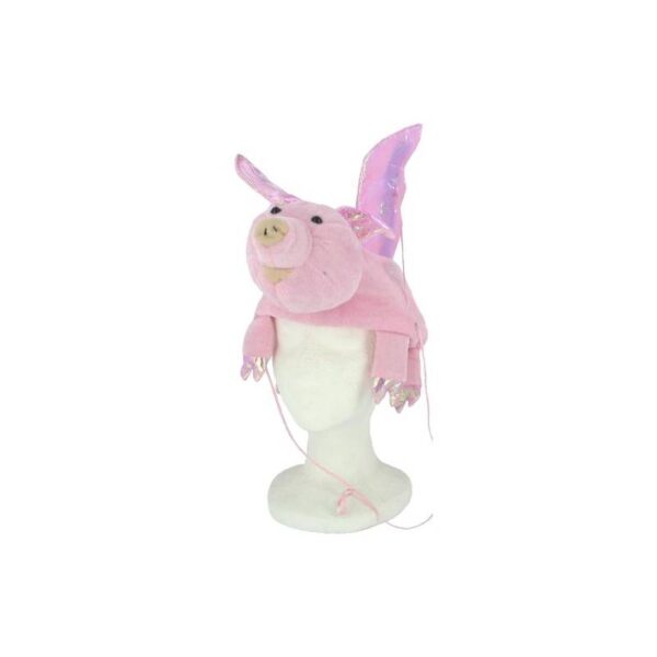 plush flying pig hat