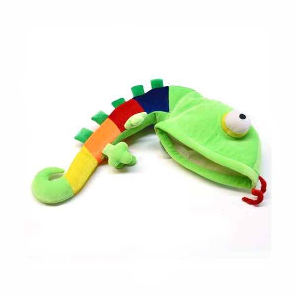 Fabric Lizard Hat Rainbow Tail