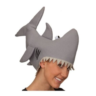 Fabric Upright Shark Hat with Large Round Eyes