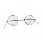 Goldtone Round Clear Lens Eyeglasses