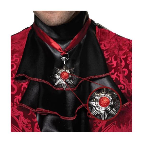 Vampire Medallion on Red Ribbon