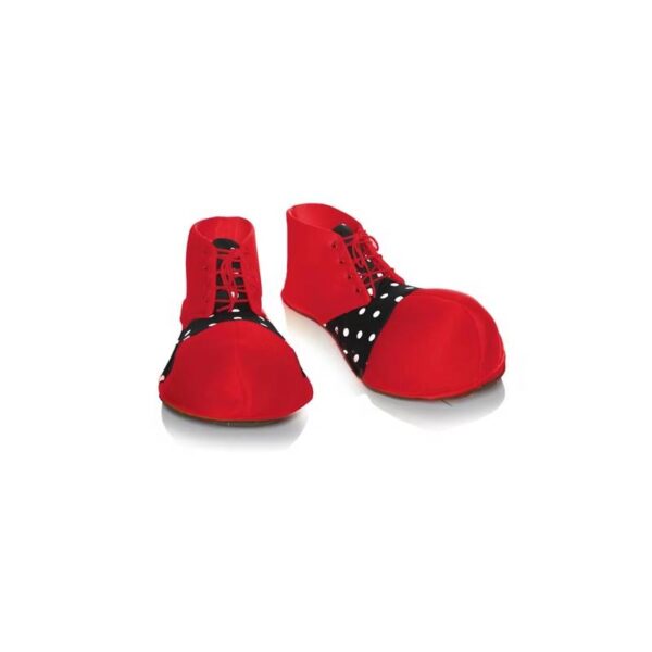 red/black Fabric Polka Dot Clown Shoes