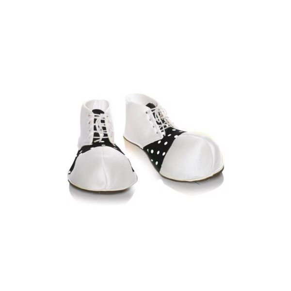 white/black Fabric Polka Dot Clown Shoes