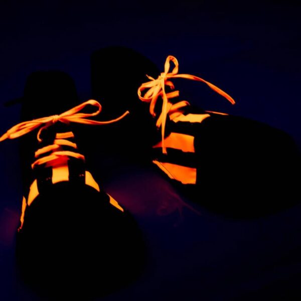 Fabric Striped Blacklight Clown Shoes