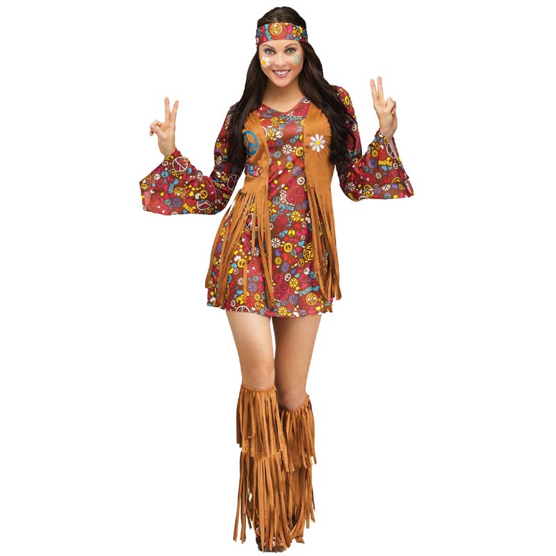 AC2693 Hippie Peace Love 60s Costume 