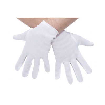 Costume Fabric Gloves White or Black