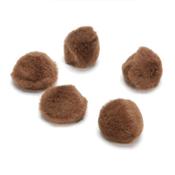 1 inch Brown Small Craft Pom Poms 100 Pieces, Size: 0.5