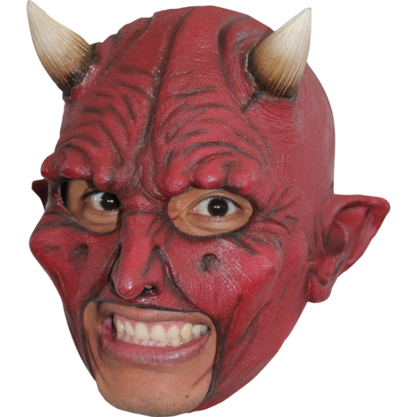 komedie Snel Franje Devil Mask Deluxe Open Mouth Latex Mask - Cappel's