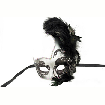Venetian Masquerade Mask on Stick Mardi Gras Costume Half Face