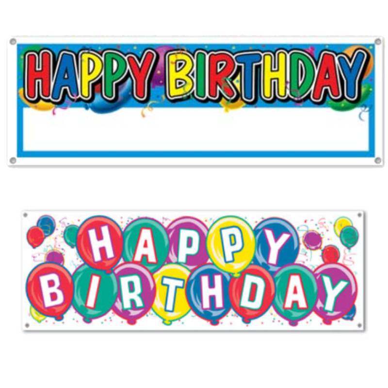Happy Birthday Party Banner 1 - Multi-Pastel - The Sign Store NM
