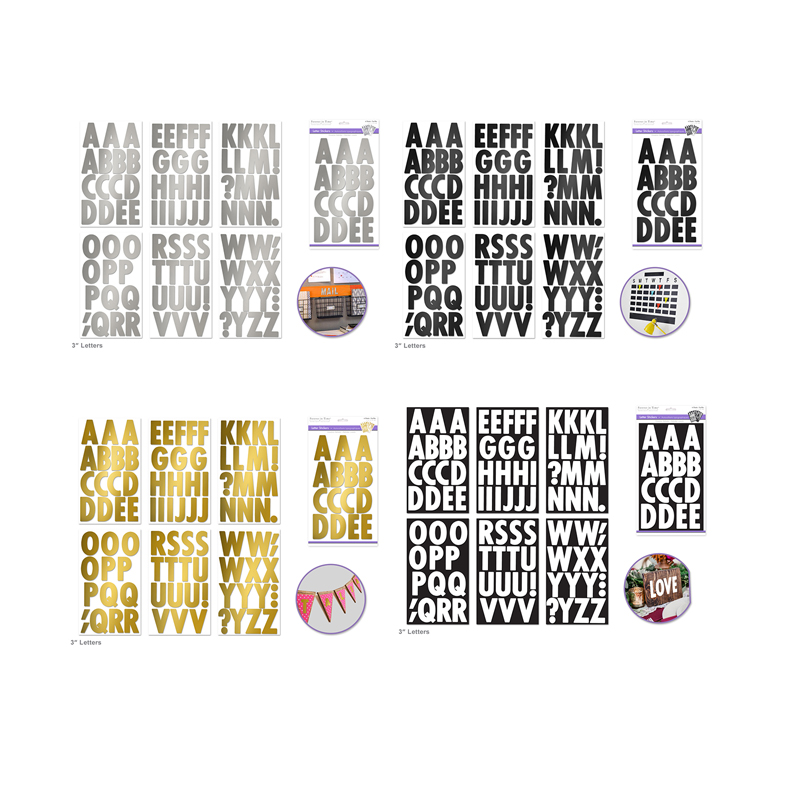 Big Font Alphabet Letter Stickers, Caps, 3-inch, 82-piece 