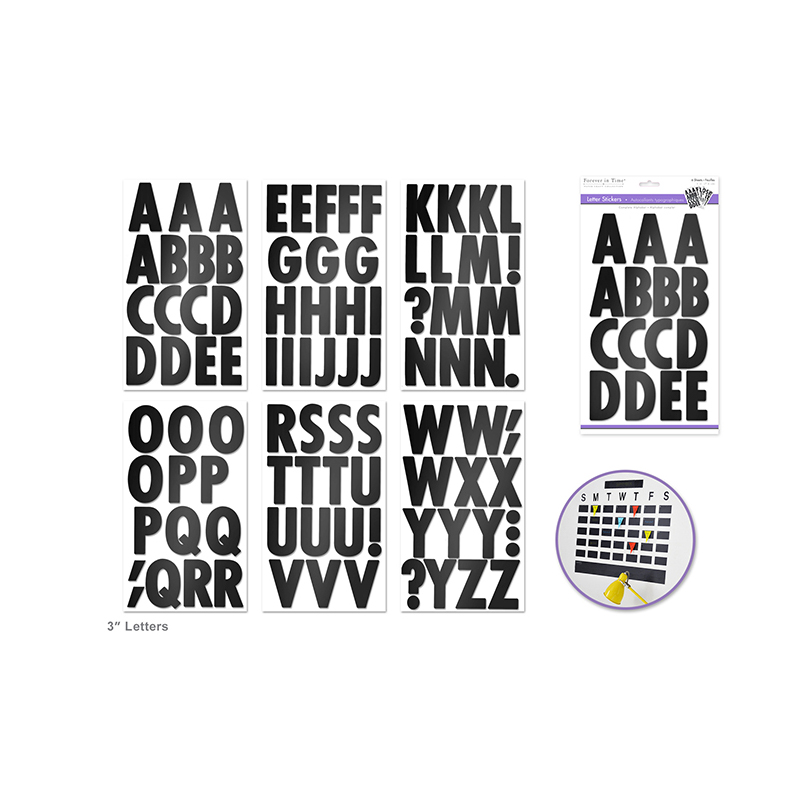 Big Font Alphabet Letter Stickers, Caps, 3-Inch, 82-Count, Metallic Gold