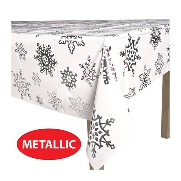 Metallic Snowflake Table Cover