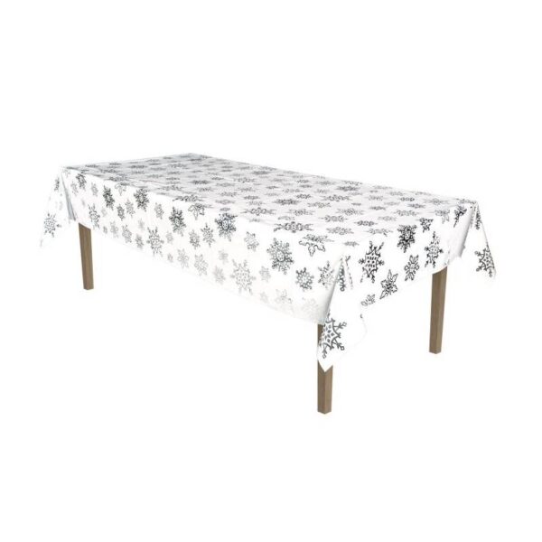 Metallic Snowflake Table Cover