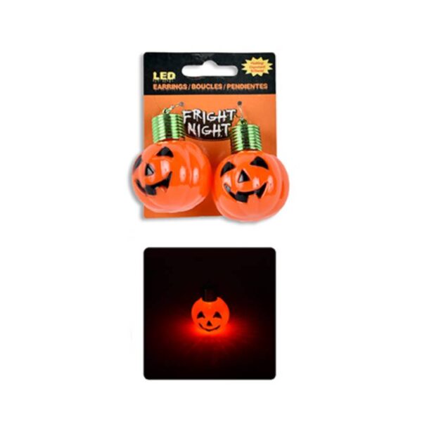 LED Light Up Halloween Earrings- pumpkins