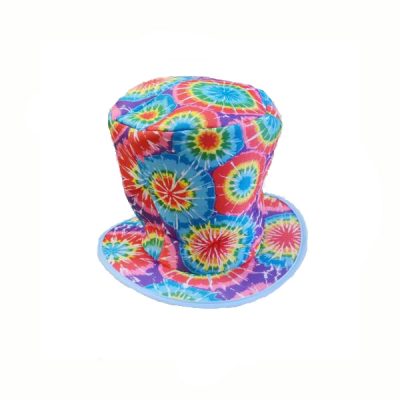 Fabric Rainbow Tie Dye Top Hat