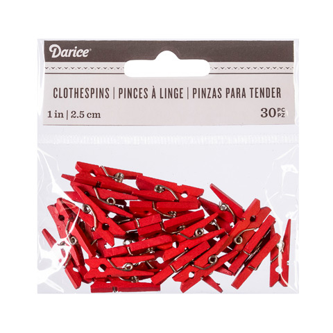 Canvas Corp Clothespins Small - Red