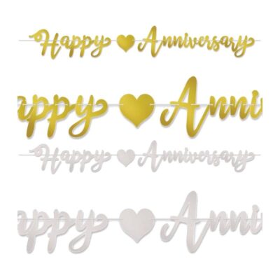 foil happy anniversary streamer