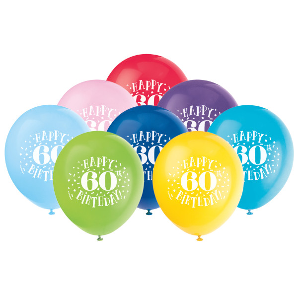 Balloons 8 Printed Latex Happy Birthday - Cappel's
