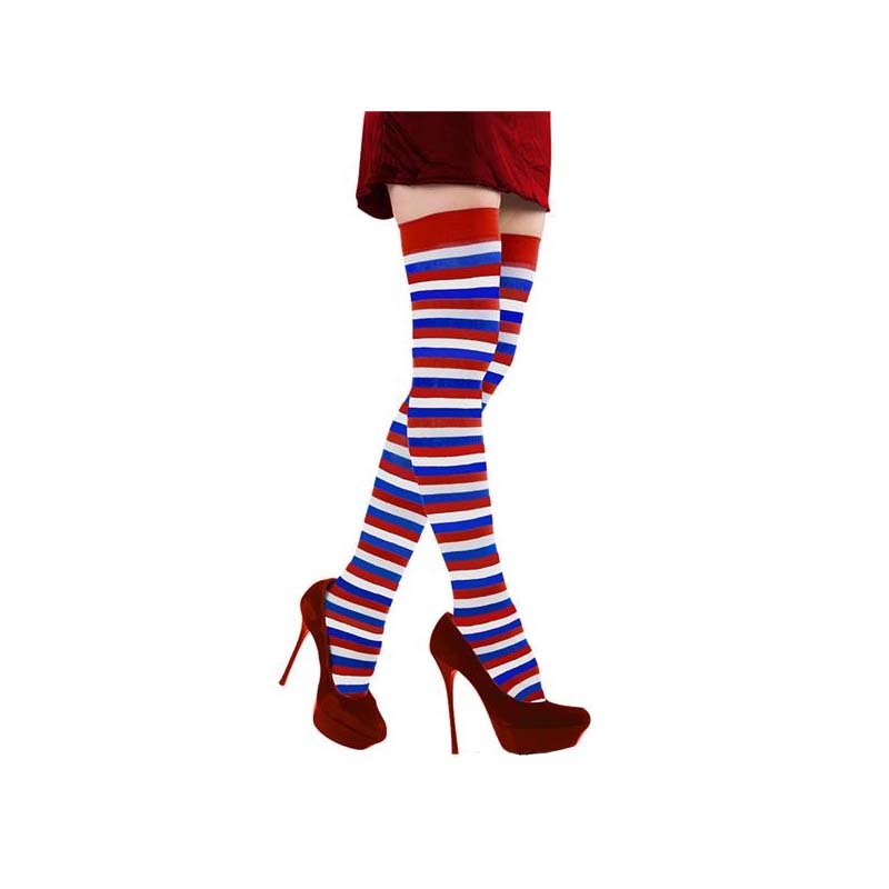 Red White Striped Leggings Girl