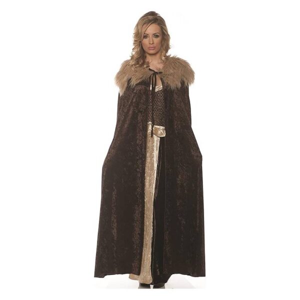 BROWN Renaissance Cape with Faux Fur Collar