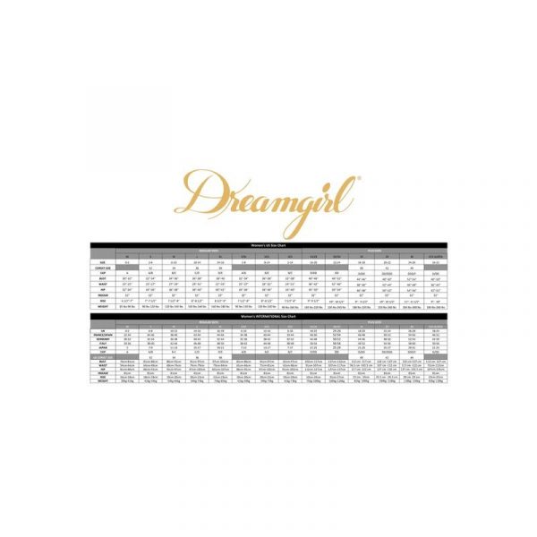 dreamgirl size chart