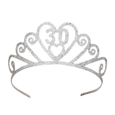 Glittered Metal "30" Tiara