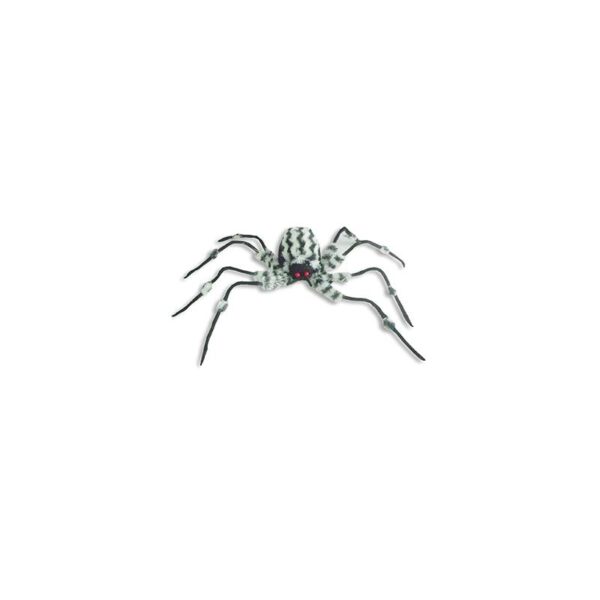 23" Bendable Furry Spider black/white