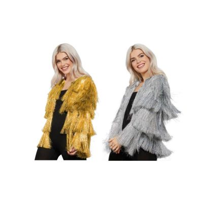 silver or gold tinsel festival jacket