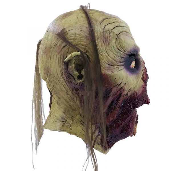 zombie tongue latex mask with hair