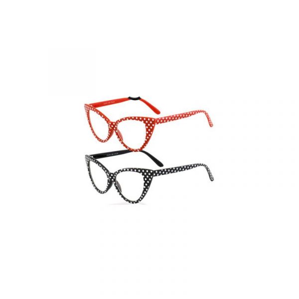 polka dot cat frame eyeglasses