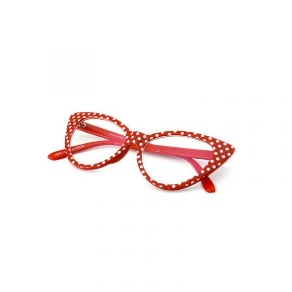 polka dot cat frame eyeglasses