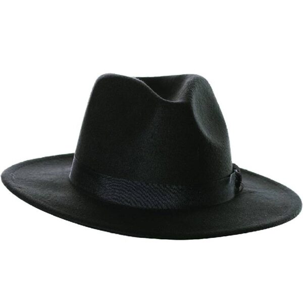 black soft felt fedora hat