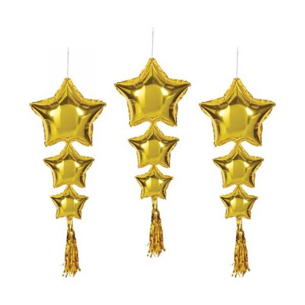 gold star balloons with tassels