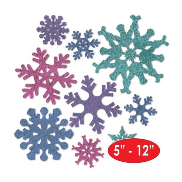 Snowflake Cutouts Glittered Multicolor