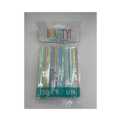 Plastic-Striped-Mixer-Straws