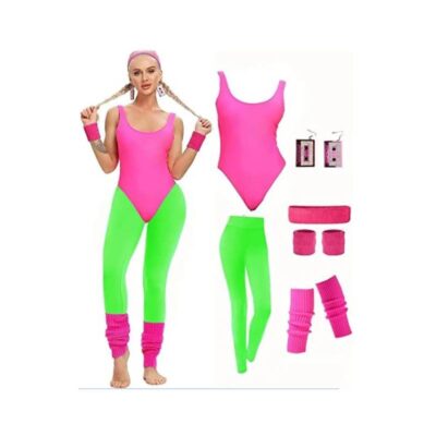 80s-Ladys-Workout-Green-Pink