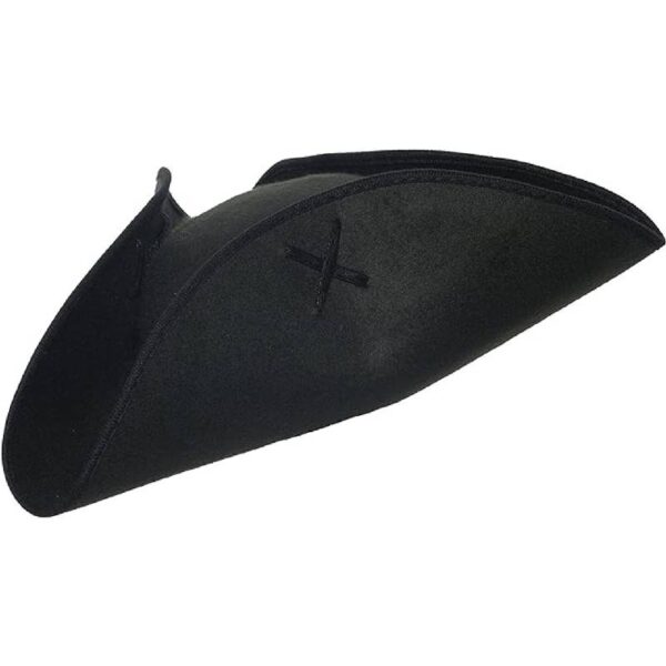 Deluxe Felt Tri Corner Hat black