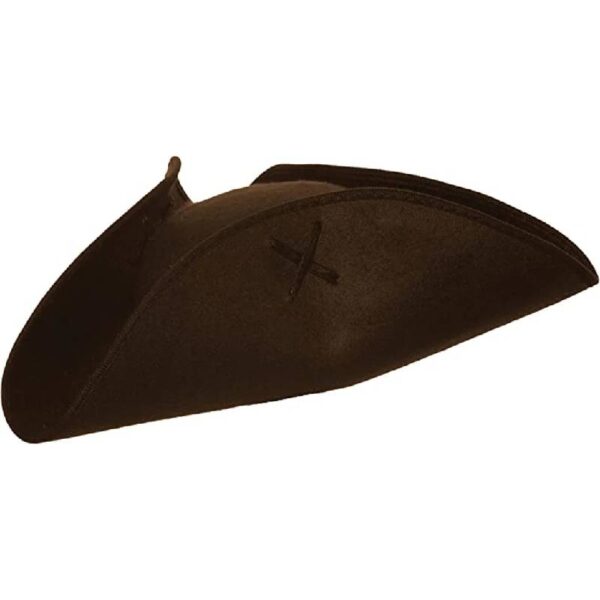 Deluxe Felt Tri Corner Hat brown