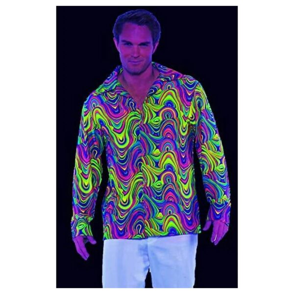 60s Blacklight Shirt w Fringed Vest