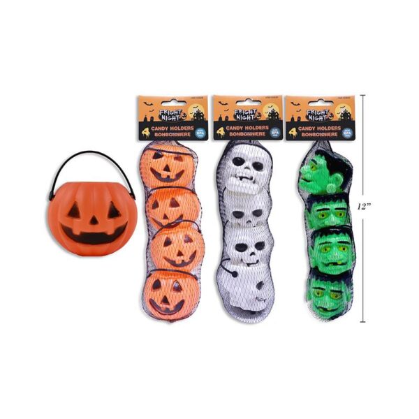 2.5" Plastic Halloween Candy Pail Holder