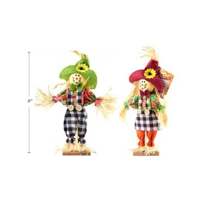 10" Straw Standing Scarecrow