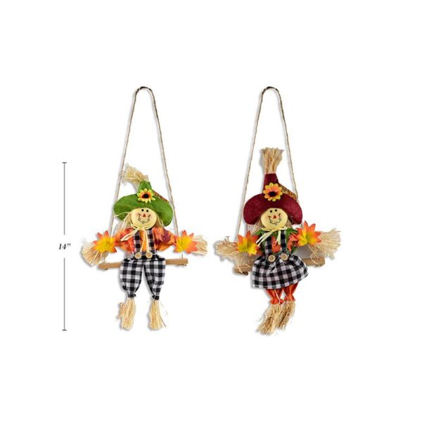 14" Hanging Straw Scarecrow on String