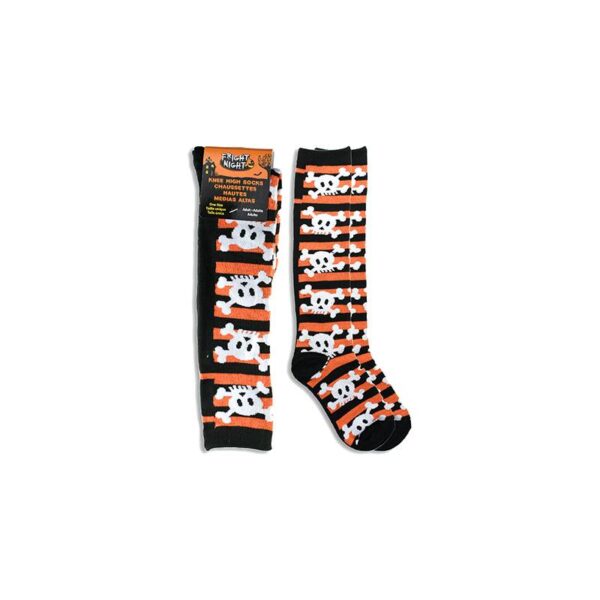 Halloween Knee High Socks skull and crossbones