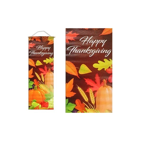 10" x 30" Happy Thanksgiving Vertical Banner