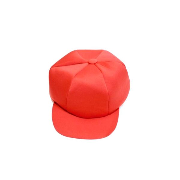 red Fabric Oversize Hat w Bill