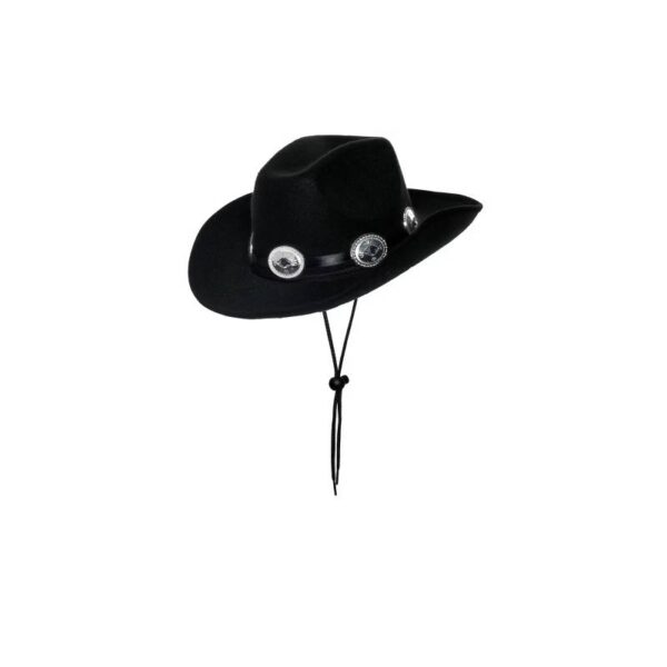 Black Felt Western Hat with Silver Conch Band