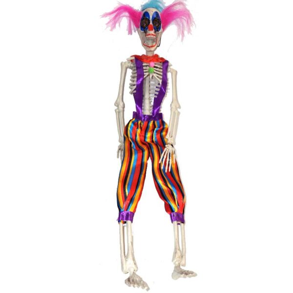 16" Dressed Hanging Skeleton Clowns- multi color