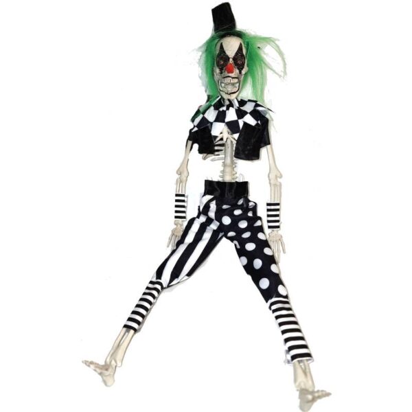 16" Dressed Hanging Skeleton Clowns- black and white